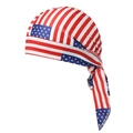 Silky durag with US flag stars and stripes pattern and long straps for hip-hop style - Stars and Stripes Red