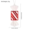 Red and white striped candy Christmas ornament with glitter accents and silver hanging cord - 16cm White Edge Oblique Stripe