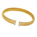 Golden spring coil bracelet with shimmering cubic zirconia accents on both ends - 16mm Gold Choker