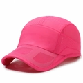 Breathable bright pink quick-dry mesh baseball cap for sun protection in summer - Adjustable / Rose Red