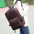 Dunkelbrauner Herren Rucksack aus PU-Leder im stylischen, minimalistischen Business-Design - Braun (9801)