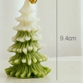 Christmas tree scented candle in white and green gradient finish, 9.4cm height ornament - Style 2 Olive Green - Forest Moss