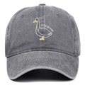 Berretto grigio scuro lavato con ricamo Silly Goose e stile vintage retrò per outdoor - Grigio