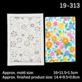 Molde de silicona gris con margaritas y hojas para texturas vintage de fondant en pasteles - Estilo 2 / Gris