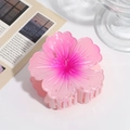 Pink gradient floral hair claw clip made of resin on a clean white aesthetic background - Rose Red