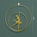Nordic gold ballet dancer silhouette wall decor in double circles, 28cm height - Style C / 28cm / Gold