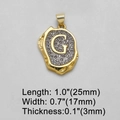 Halskette mit G-Anhänger aus vergoldetem Kupfer mit Zirkonia-Besatz und 25mm Länge - Buchstabe G