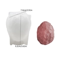 3D dragon egg silicone mold for DIY candles with textured scale pattern and dimensions - Egg-shaped Coin