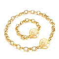 Set di gioielli dorati punk con collana e bracciale con ciondolo albero della vita traforato - Set Albero della Vita Oro (KS137150-Z)