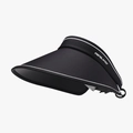 Women's black ice silk sun visor with large brim and white logo for UV protection - Adjustable / Black