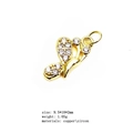Golden butterfly pendant with micro-paved zircons for DIY jewelry making and earrings - 5# (Butterfly)
