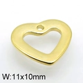 Colgante de corazón dorado en acero inoxidable 11x10mm para joyería artesanal - Corazón Hueco Dorado (KLJ4769-Z) / 11x10mm