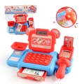 Kids toy cash register set with scanner and accessories in red and blue colors - Red and Blue Cash Register Bagged (1K-B)
