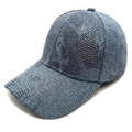 Berretto da baseball in denim blu con strass argentati luccicanti dal design moderno - M (56-58cm) / Blu scuro