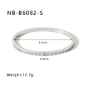Dettaglio del bracciale argento con diametro interno di 6,2cm e larghezza di 0,4cm - Oro 18K / Argento (NB-B6082-S)