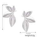 Pendientes de plata con forma de hoja, textura fina y diseño de follaje multicapa - F1305-Forma de hoja / Color Acero