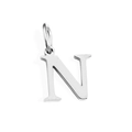 Highly polished silver stainless steel letter N pendant charm for DIY necklace and bracelet - Letter N / Steel