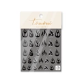 Japanische Nagelaufkleber mit schwarzem Flammenmuster, dünne und flexible Textur auf Grau - Schwarze Flamme (to 455)
