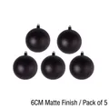 Set of five 6cm matte black plastic Christmas balls for holiday ceiling decoration - Matte Black / 6CM Matte - 5 Pack