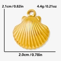 Detailed dimensions of a golden 304 stainless steel shell pendant for DIY jewelry making - Gold