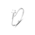 Elegant S925 sterling silver star ring with white zircon stones on a white background - US 6 / Fdjz-174 / White Gold