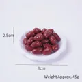 Miniature food model of red beans on 8cm white lotus plate for realistic display - Fried Peanuts / 8cm Torch Plate