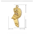 Gold stainless steel parrot pendant with rhinestones and size specifications - YE460-Gold Parrot