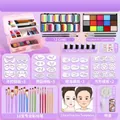 Pro 12-color water-based face and body paint kit with pink case and 18 brushes - Stall Vending Portable Toolbox - Phantom Flower Fairy Set