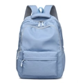 Hemelblauwe minimalistische rugzak voor studenten van waterdichte stof met witte linten - Blauw