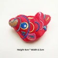Detailed embroidered red koi fish patch with gold silk thread 4cm by 6.5cm - Lucky Carp