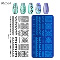 Rectangle nail stamping plate with geometric and floral patterns for artistic nail art - OM-D10 Bohemian Ethnic Style (OM-D10)