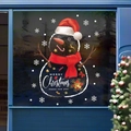 Christmas snowman window cling sticker with festive stars and snowflakes decor - Default Roll / 45*60cm