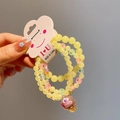 Luminous beaded bracelet for girls with yellow beads and pink ice cream charm - 25# Yellow Ice Cream (Luminous)