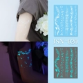 Luminous musical notes temporary tattoo JSN-020 with glowing blue effect in the dark - JSN-020 (Luminous Musical Score)