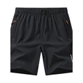 Pantaloncini da corsa neri da uomo con vita elastica e tasche con cerniera arancione - Taglia M / Nero