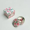 Pink hibiscus scented soy candle in a metal tin with a matching floral gift box - Extra Small Bubble Wrap 5.5 X 3.6 Cm. / Plum Water Green Tea