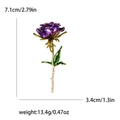 Elegant purple enamel rose brooch with gold finish, sized 7.1cm by 3.4cm for suits - Purple