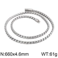 Collar de cadena de hueso de dragón para hombre en acero inoxidable plateado, 660x4,6mm - Color Acero(KN38527-K)