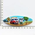 Australia surfboard fridge magnet featuring koala and red van design in 3D resin - Campervan Surfboard