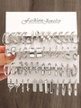 Set of 20 pairs of silver-colored earrings featuring pearls and geometric heart designs - Silver Simple Versatile 20-Pair Set (5670902HB)