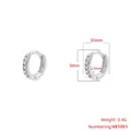 Detalle de dimensiones de aro huggie plateado de 9mm con circonitas microengastadas - 1 par / VE1051 Platino 10mm