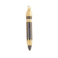 Pendentif crayon créatif en strass bleus avec base en métal doré et anneau de suspension - Crayon en Zircon Bleu Doré