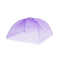 Collapsible purple mesh food cover tent with white lace trim and umbrella structure - 17 inch 43*43cm / Purple