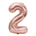 Rose gold number 2 aluminum foil balloon for birthday and anniversary party decor - Number 2 / Rose Gold