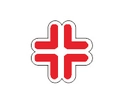 Funny acrylic hair clip with red cross emoticon design on a plain white background - Angry 1 (QT--CY119)