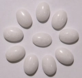 Polished white oval natural crystal quartz stones for jewelry inlay work - White Stone
