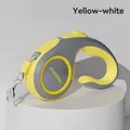 Retractable pet leash in yellow and gray with ergonomic handle and 3m nylon strap - 3 Meters / Yellow/White
