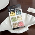 Set of 6 matte mini candy color claw clips in assorted heart and bow shapes - Set 10
