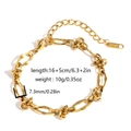 Bracelet chaîne épaisse en acier inoxydable doré avec maillons noués et fermoir homard - Style Nœud Torsadé 7.3mm