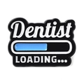 Cute enamel dentist brooch with loading bar design in blue, black and white finish - Dentist Loading